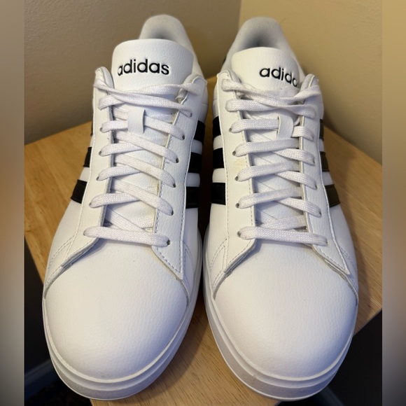 Adidas White Black Stripe Sneakers Women’s Size 10 – Clean, Gently Worn - Picture 3 of 9
